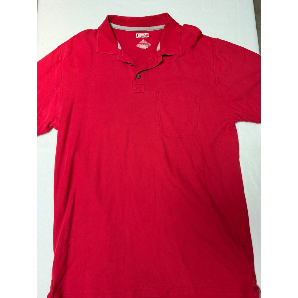 Duluth Trading Co Mens LT Red Short‎ Sleeve Cotton Pique Pocket Polo Shirt LT